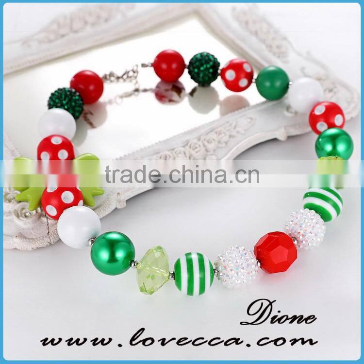 Small Colorful balls green girls' bowknot Christmas charm ornament bracelet