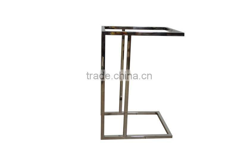 China supplier square polished metal stainless steel computer end table frame