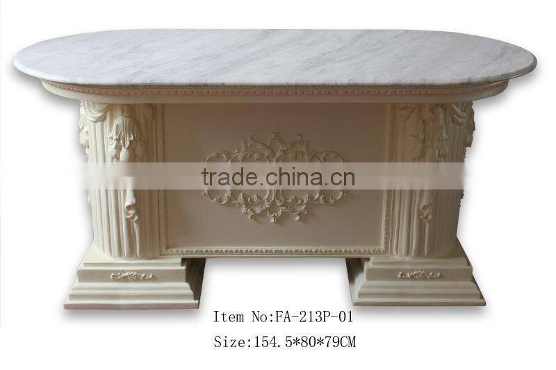 FA-213P-01 French style dinning table with white marble