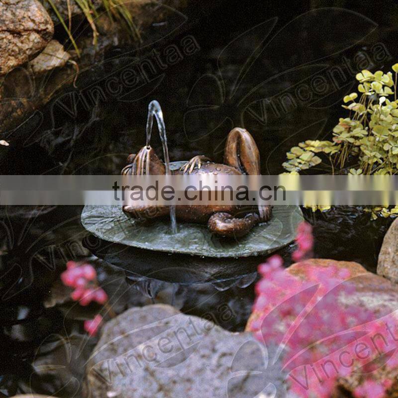 Garden Decoration Metal Craft Small Bronze Hippo Water Fountain
