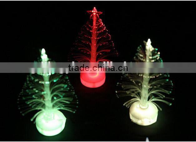 craft artificial LED 7colors changing fiber optic christmas tree decoration