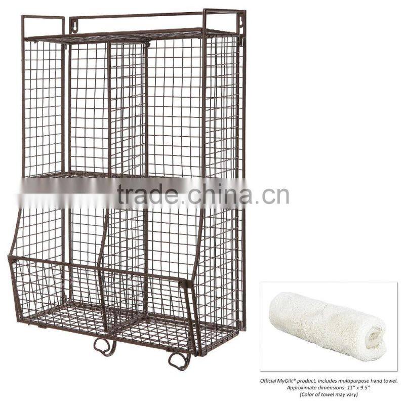 Metal Wire Mesh Storage Basket Shelf Organizer Rack