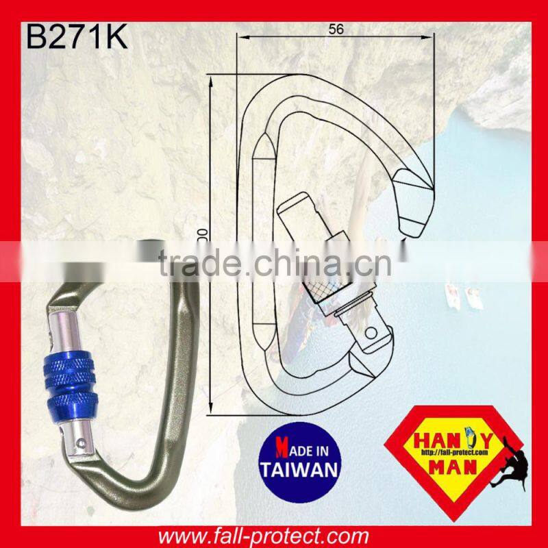 23KN For Rescue Bent Gate Rock Climbing Carabiner Made Of Aluminum