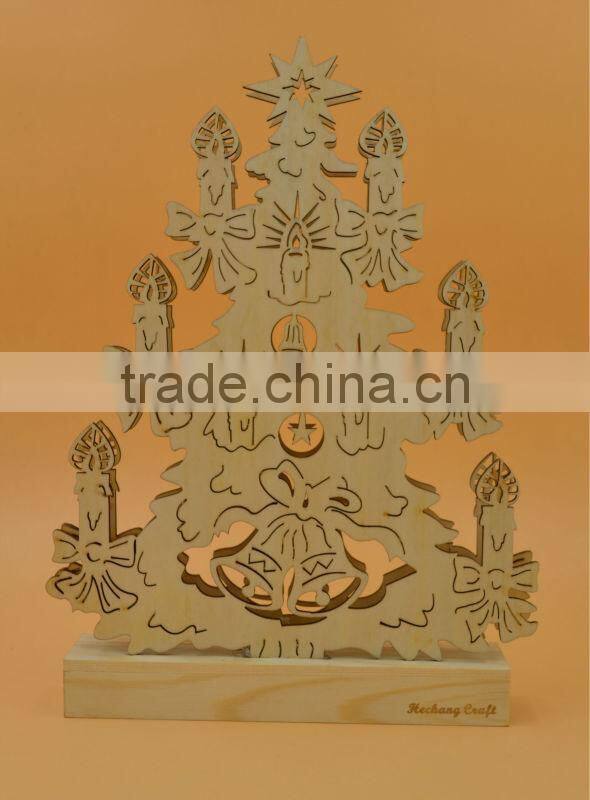 wooden Christmas decor gift with light