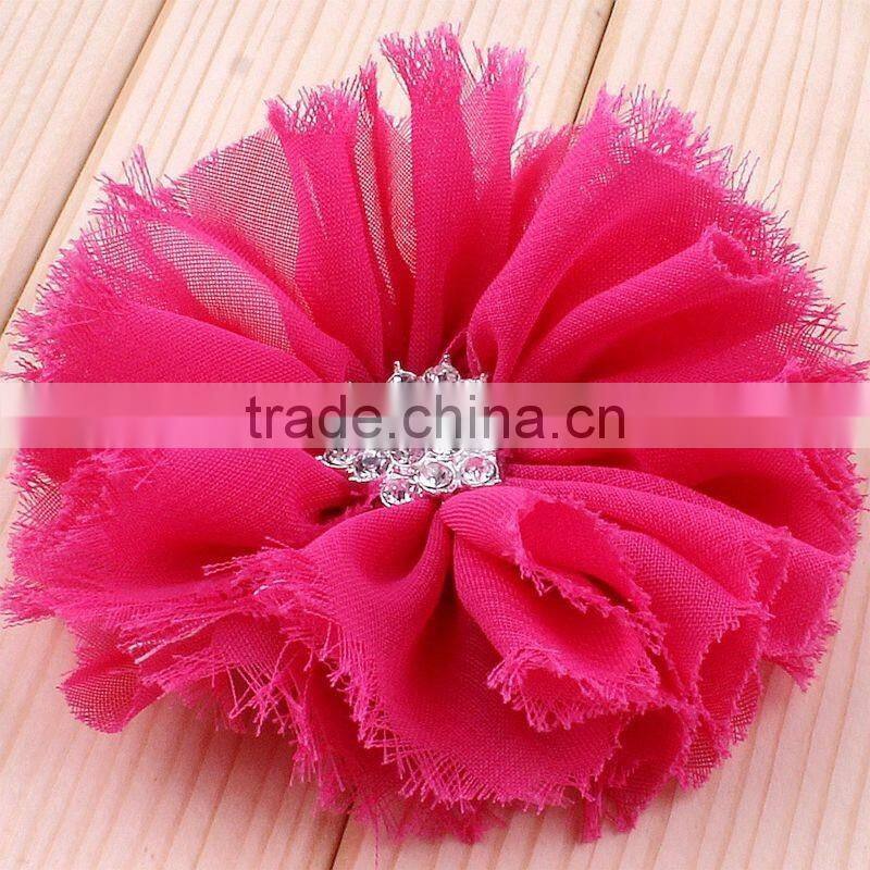 handmade shabby chiffon flower clip for kids hair accessories