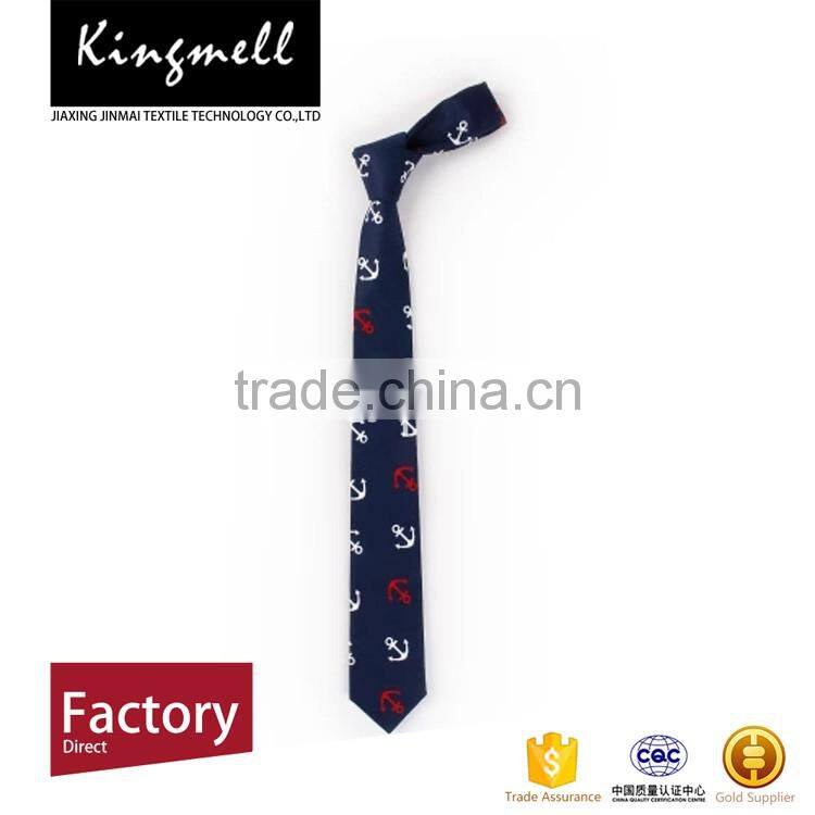 Custom boat anchor printed private label ties cotton men's ties