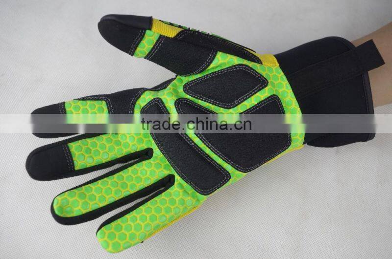 CE 4131 Touch Screen Work Gloves, Silicone Printing Ultimate Grip Gloves, Shock Absorption Mining Gloves,