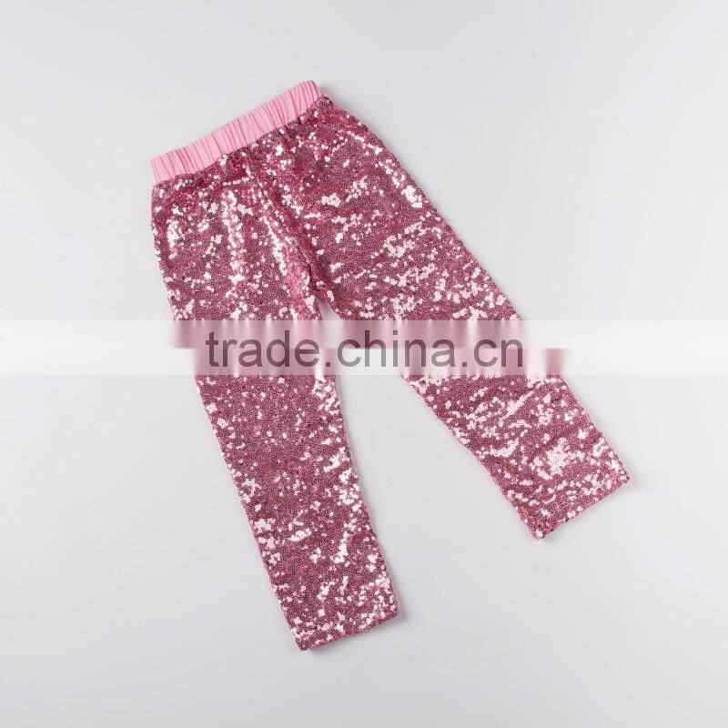 Hot Sale Baby Girls Long Pants Newest Silver Sequins Kids Pants