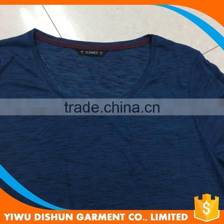 stock apparel men long sleeve slub cotton t-shirt