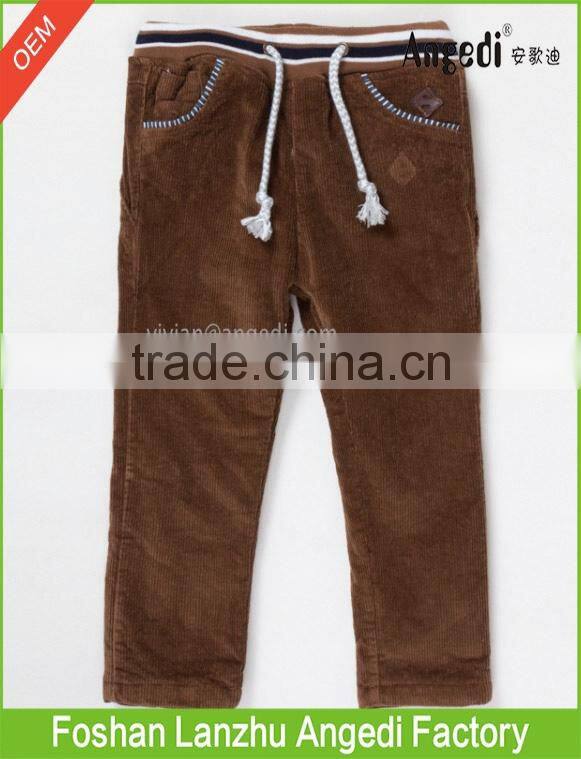 Baby Boy's autumn &winter apparel casual corduroy pants in solid color woven pants for kids