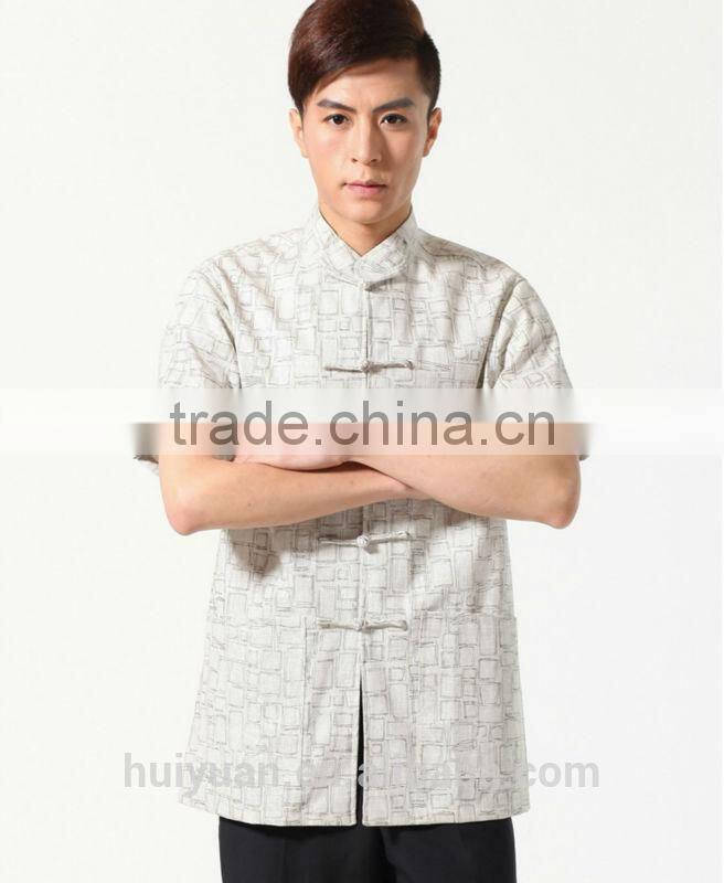 chinese man short sleeve restaurant waiter uniform