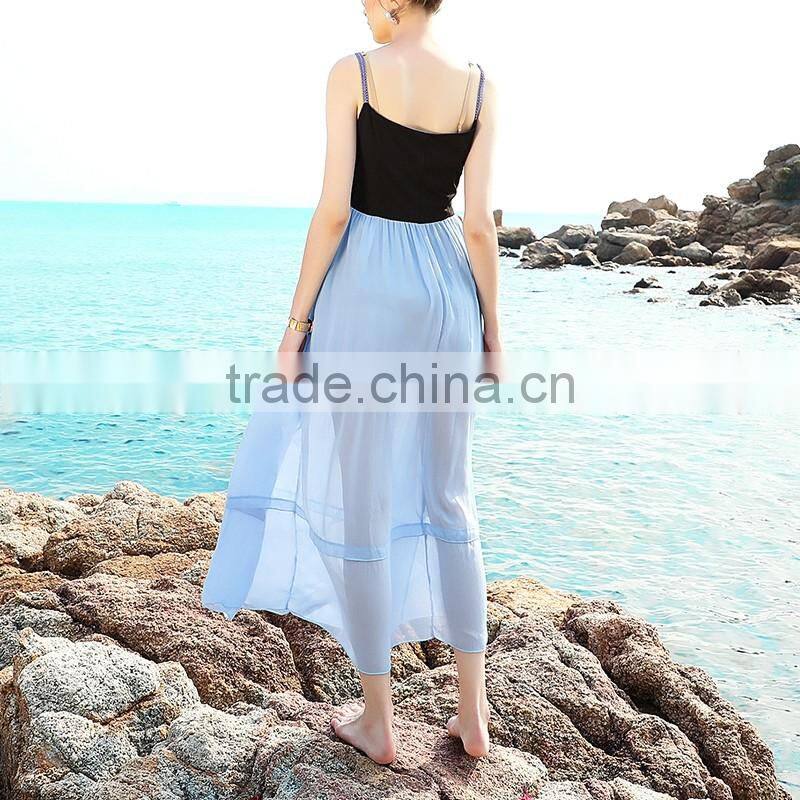 Maxnegio spaghetti strap with tiger print beach dress