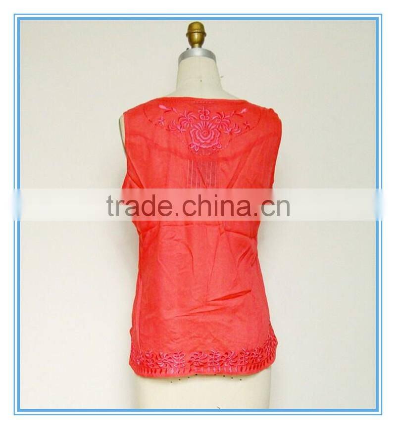 New Fashion Tank Top Cotton Blouse Designs For Women Summer 2016