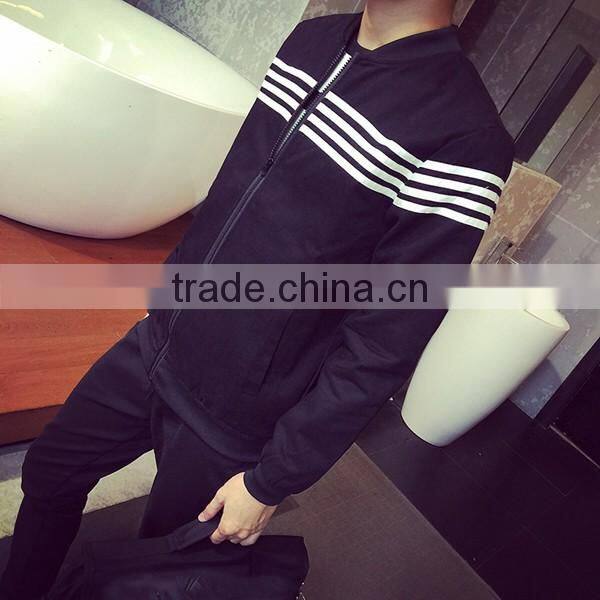 cheap stripes zipper jacket coat man