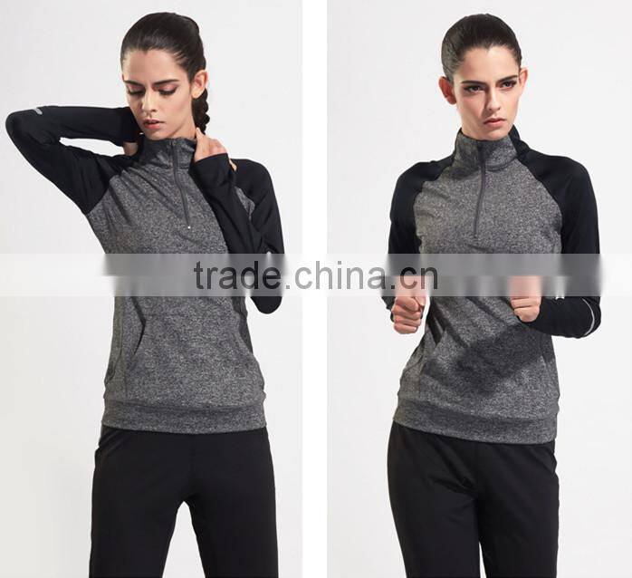 Wholesale Seamless Women Half Zip Long Sleeve Shirts