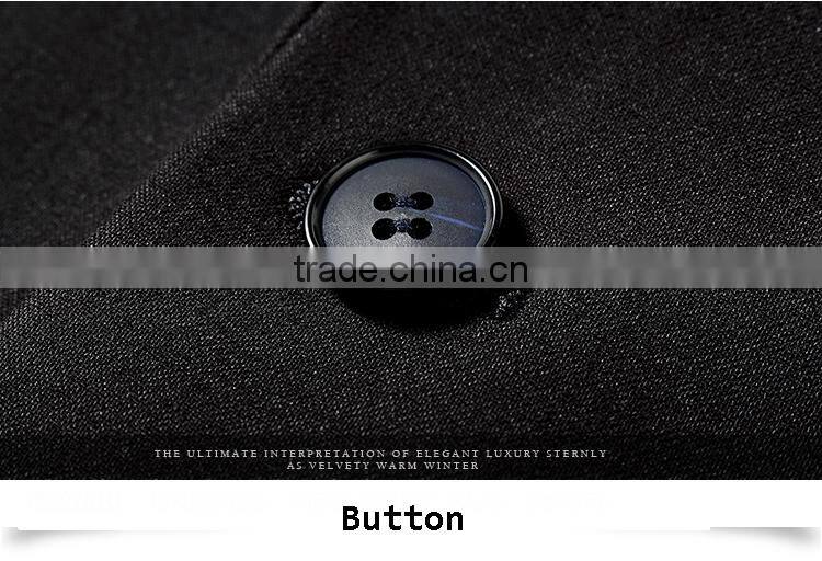 Wholesale Suit Polyester Fabric Black 1-Button Suits For Men
