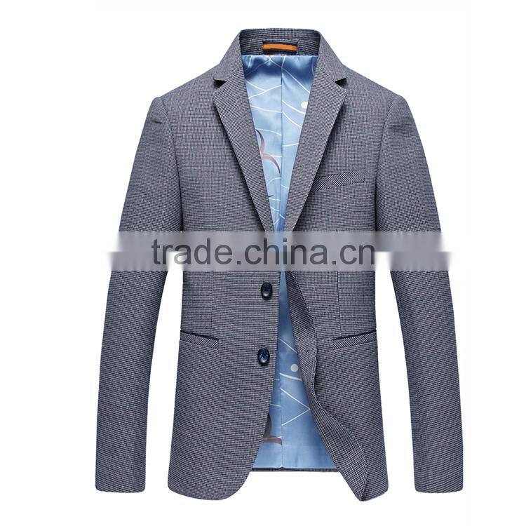 Wholesale Latest Design Royal Mens Fashion 2 Button Blue Suit Jacket Blazer With Sleeve Cuff