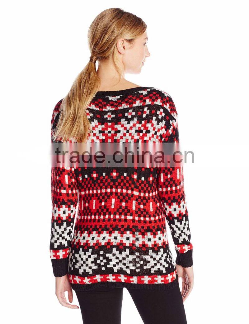 women red white sweater pixelated pattern christmas jumper knitting patterns for adults