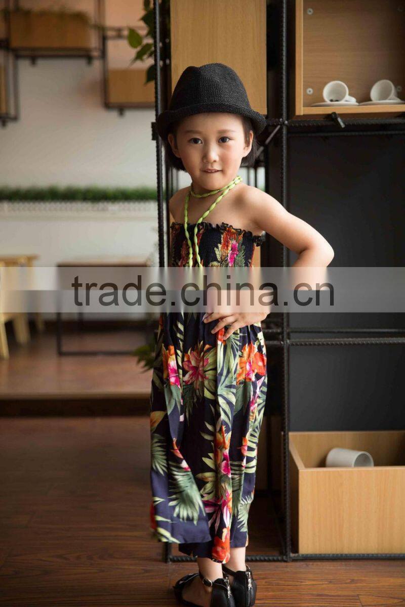 COOL KID ZONE 2016 rayon flower soft baby dress off shoulrder fashion girl baby dress