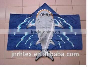 Beautiful 100%Cotton printed poncho towel baby robe