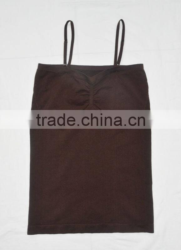 2013 Yiwu factory directly clothing wholesale top selling products women's seamless corset nylon yarn tank top