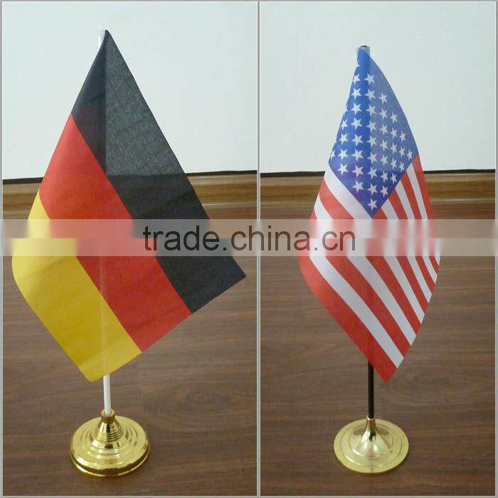 pennants wooden pole and stand table size national flag