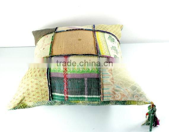 large kantha cushion, kantha quilt pillow, kantha cushion cover, ooak
