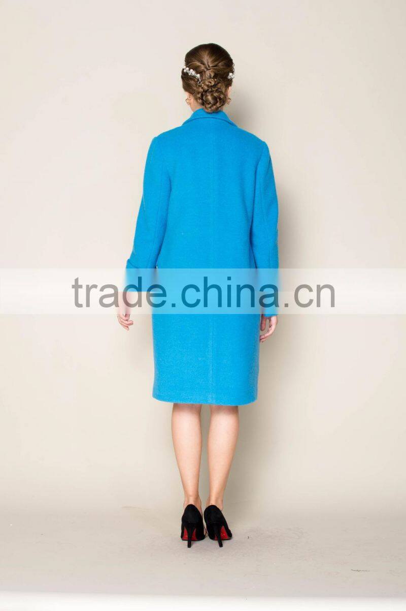 new arrival lovely blue wool coats for women for 2015 winter ladies coats and jackets
