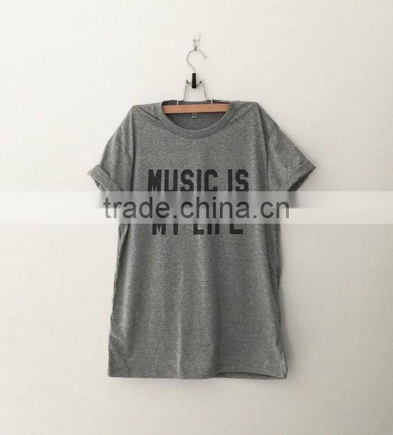 Fashionable top quality Print polyester T-shirt