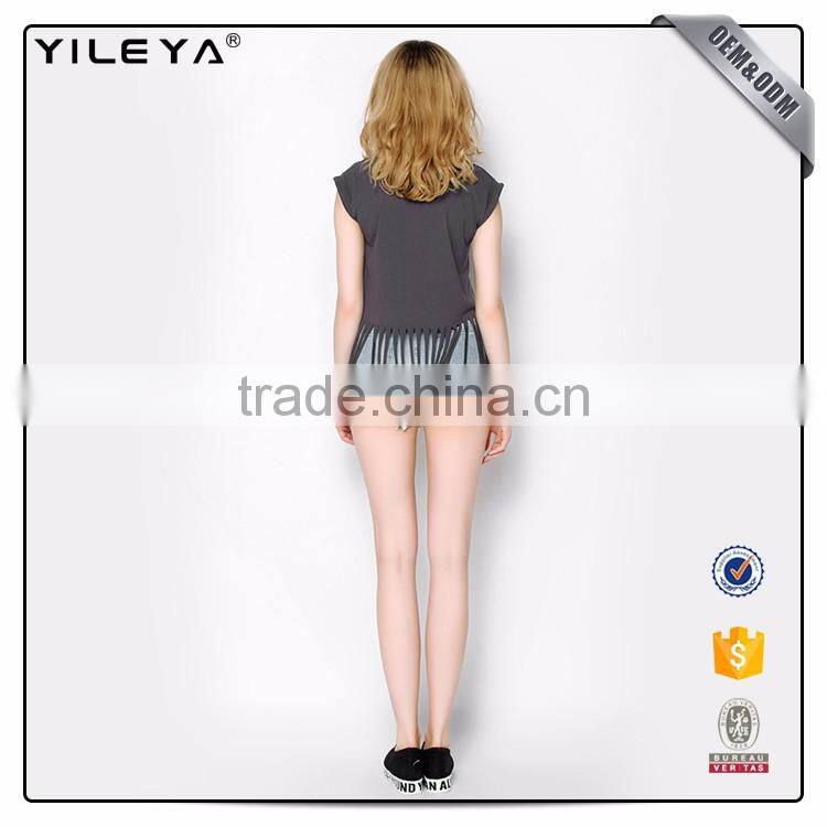 Fashion tassel Pattern Printing 100% Cotton Tank Top