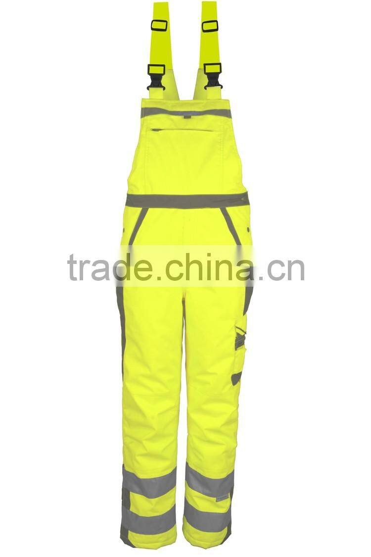 Reflective overalls workwear safety men pants hi vis overall bib
