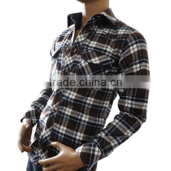 flannel shirt for men double pockets mens dress shirts