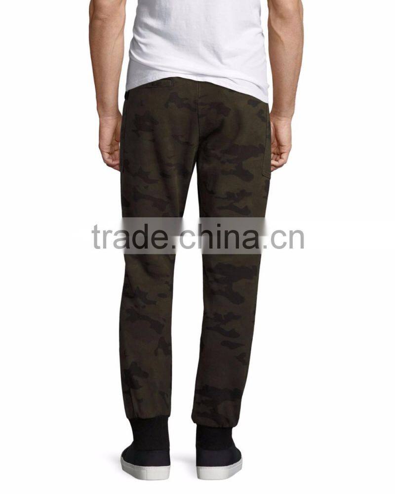 China Supplier Autumn New Design Cotton Mid-Waist Drawstring Camo Print Men Pants