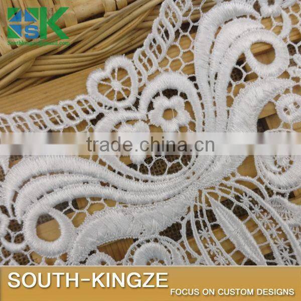 New crochet collar Beautiful Milk White Fabric Flower Venise Lace Sewing Applique DIY Craft soluble lace collar Ladies