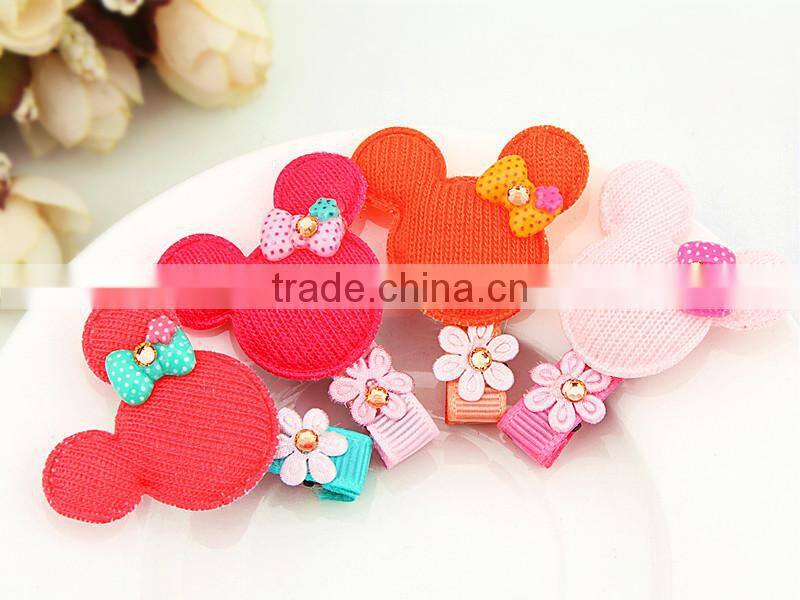 2015 fashion ,beautiful and cute ribbon hair clip , flower hair clip for kids