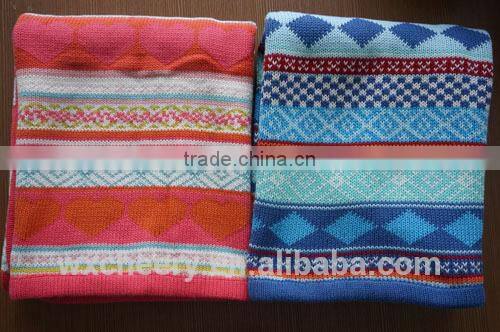 super soft bamboo /cotton Knitted baby wool throw blanket