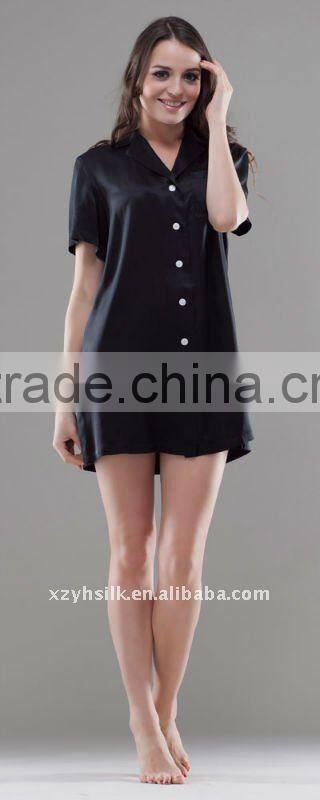 Women's Silk Short Sleeve Nightshirts