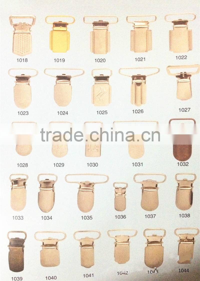 Manufacturer Strong Thick Metal Suspenders Clip With Plastic Teeth Inside
