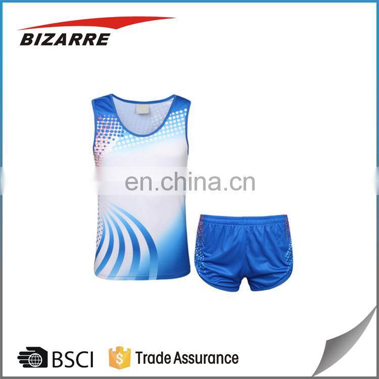 Customized running wear running singlet with shorts set