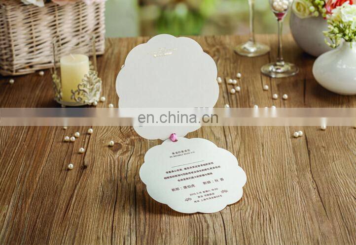Novel design flower decoration hollow wedding invitation card