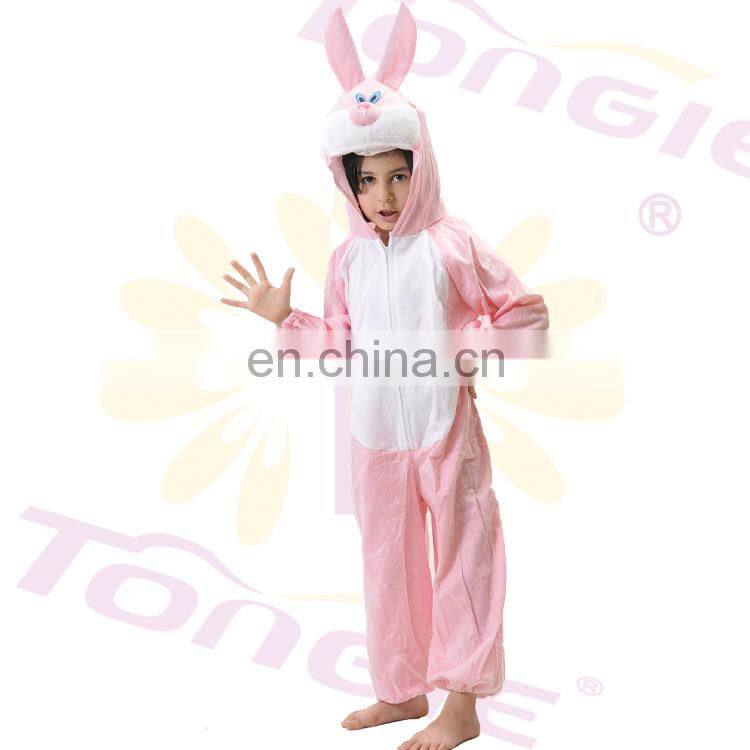 Lovely pink fleece easter bunny suit onesie costume bunny jumpsuit for kids