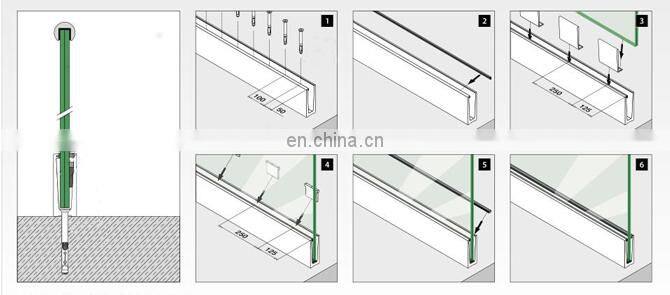 Glass aluminum handrail brushed