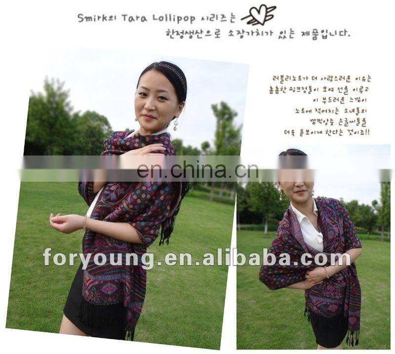 2012 fashion polka dot shawl pashmina wholesale