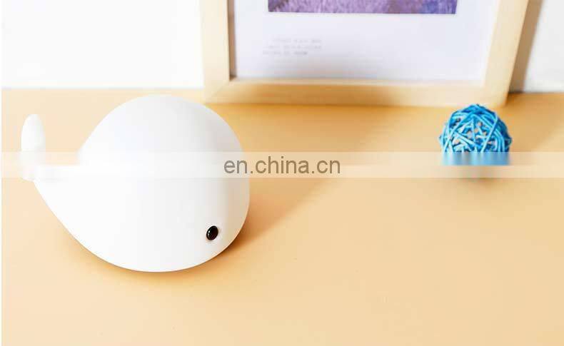 LED baby night light silicone baby nuesery lamp cute dolphin lamp for bedroom