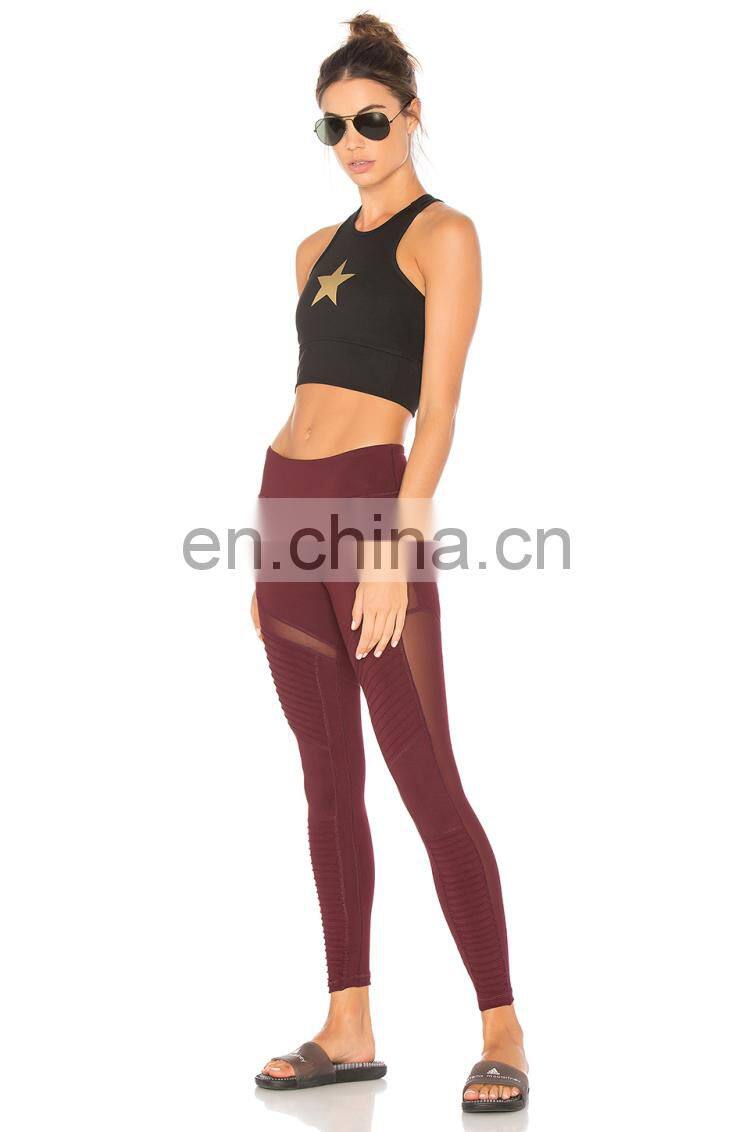 Latest Fashion women workout clothes hot sexy see-through yoga pants leggings mesh