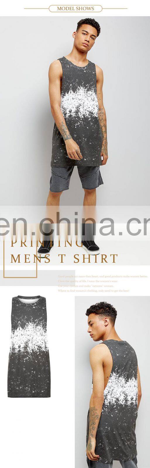 cheap custom digital printing summer casual mens long t shirt