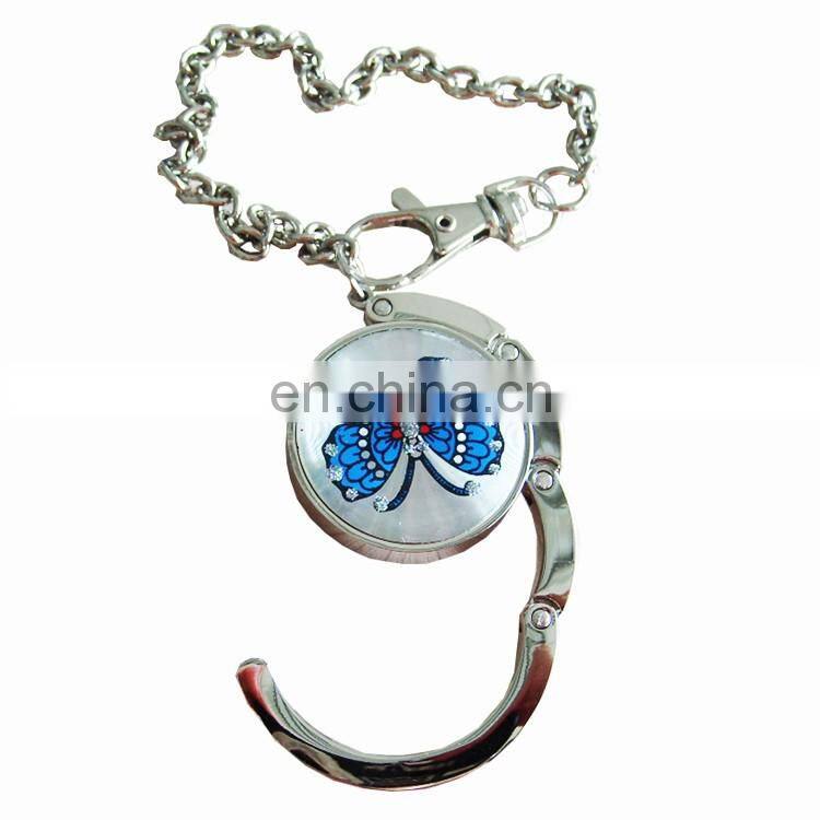 Heart shape token metal medal foldable purse hanger / banger hook