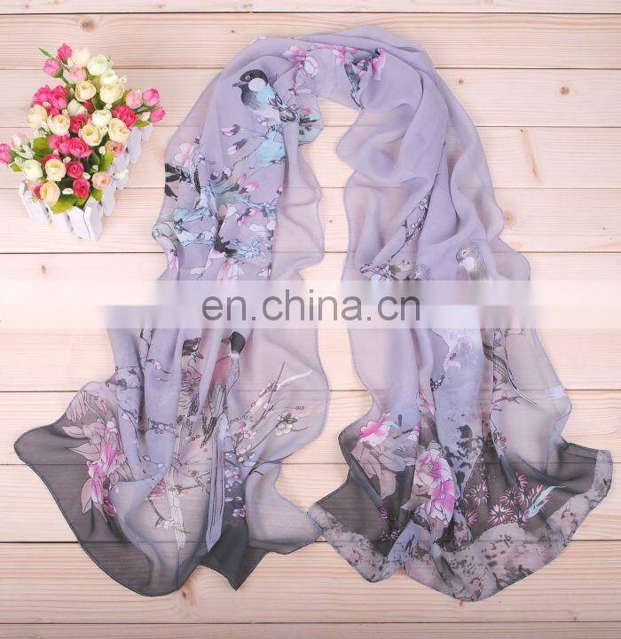 digital printing custom design big squsre silk chiffon scarf