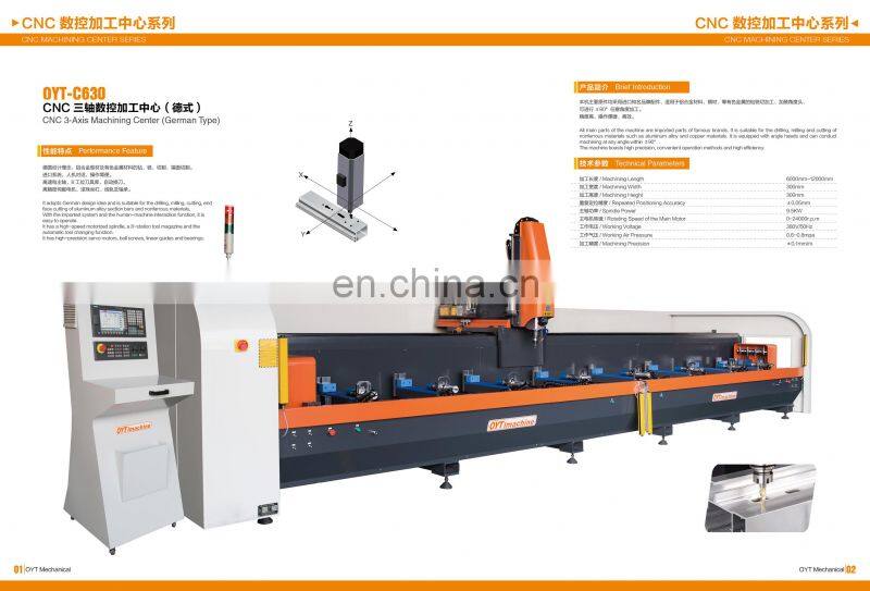 Excellent CNC 3-axis machining center(German type) for aluminum profiles