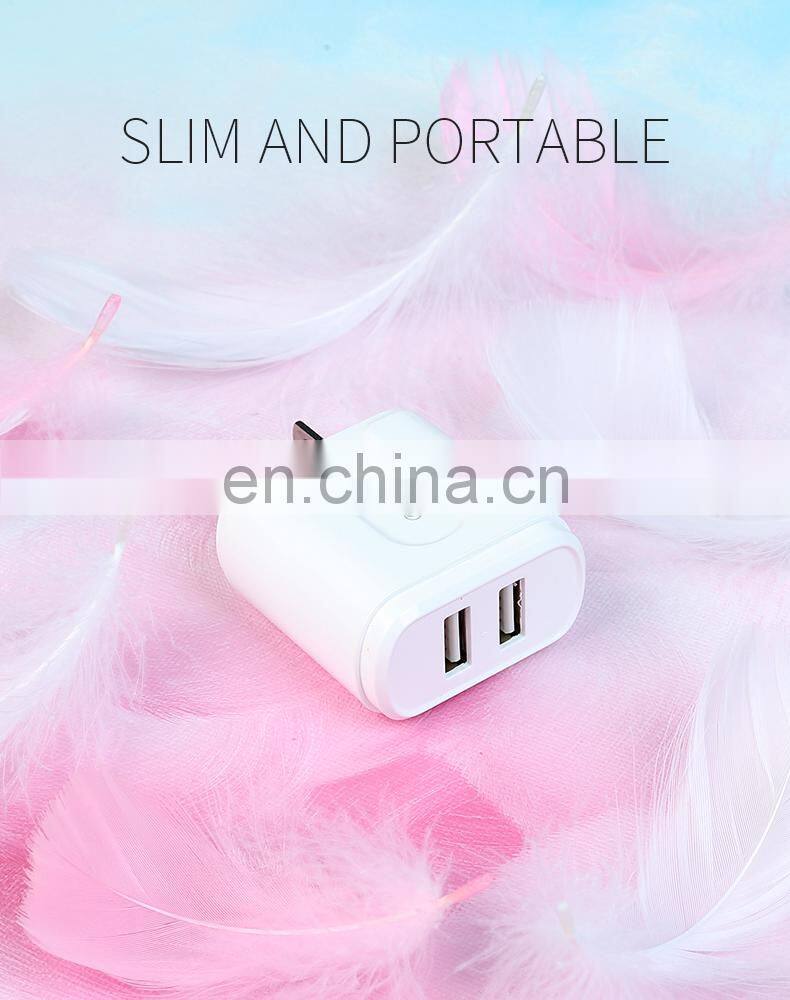 US Standard Quick Charging 2.4A Dual USB Charger Mini Portable